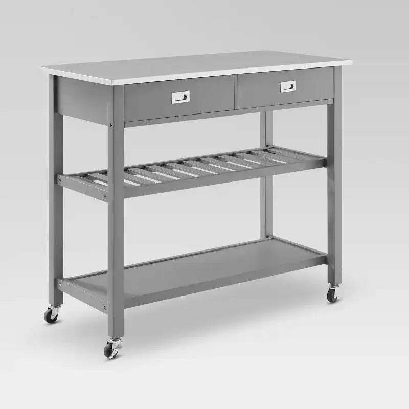 Chloe Stainless Steel Top Kitchen Island Cart - Crosley