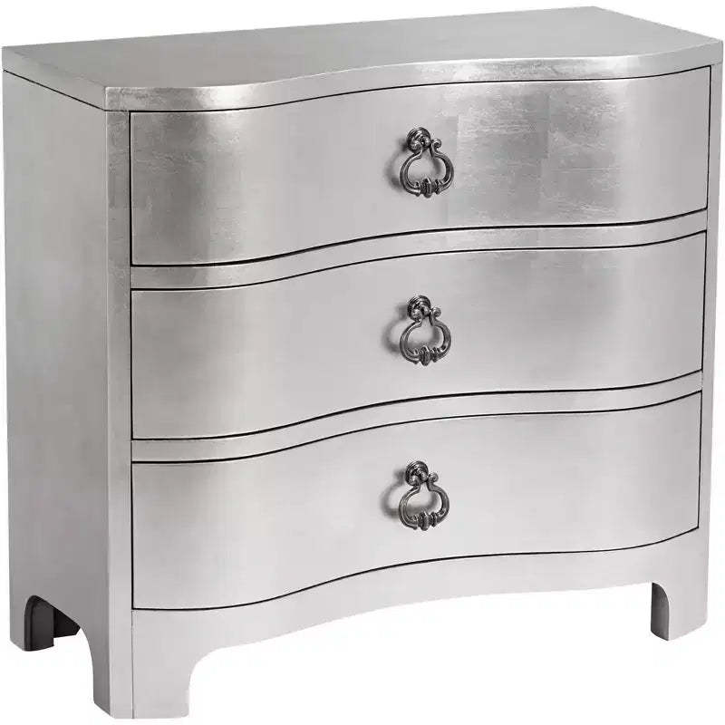 Coast to Coast City Lights 34 Wide 3-Drawer Champagne Silver Leaf Chest