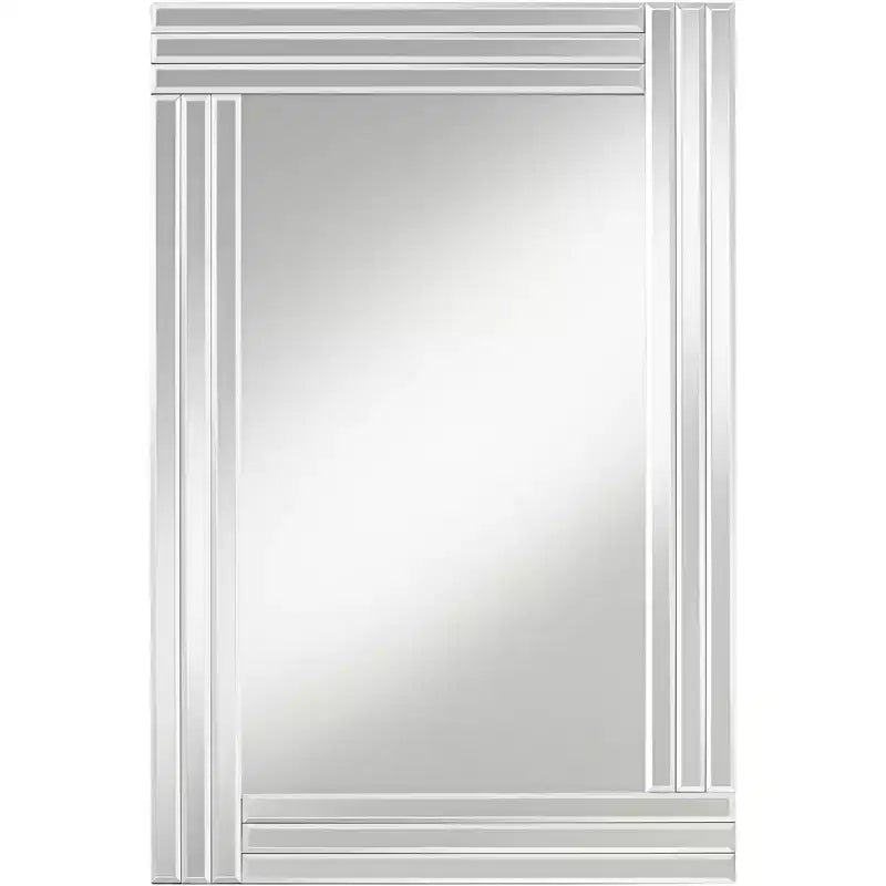 Possini Euro Design Sofija Rectangular Vanity Wall Mirror Modern Mirrored Glass Layered Frame 23 1/2 Wide for Bathroom Bedroom Living Room Entryway