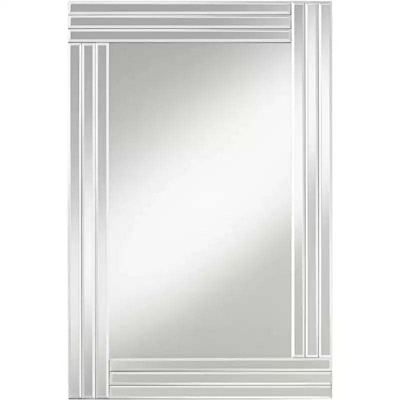 Possini Euro Design Sofija Rectangular Vanity Wall Mirror Modern Mirrored Glass Layered Frame 23 1/2 Wide for Bathroom Bedroom Living Room Entryway
