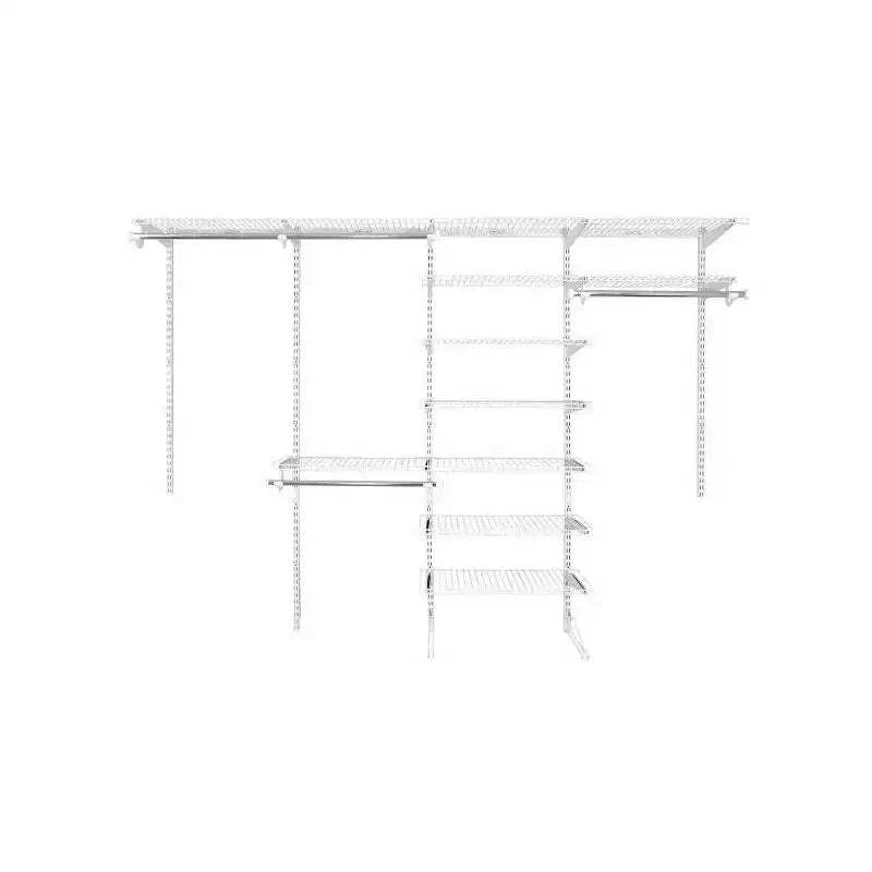 Rubbermaid FastTrack 6 to 10 Ft Wide White Wire Closet Configuration Storage Kit