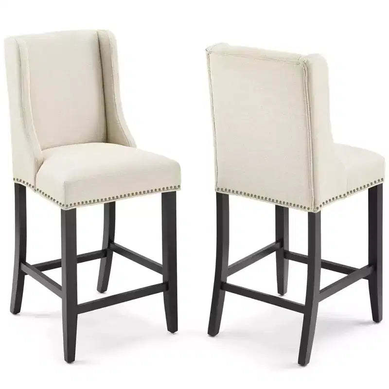 Set of 2 Baron Counter Height Barstool Upholstered Fabric - Modway