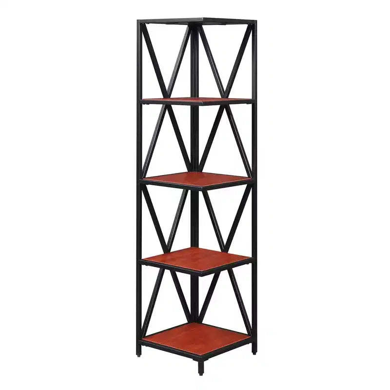 Tucson Metal 5 Tier Corner Bookcase - Johar Furniture