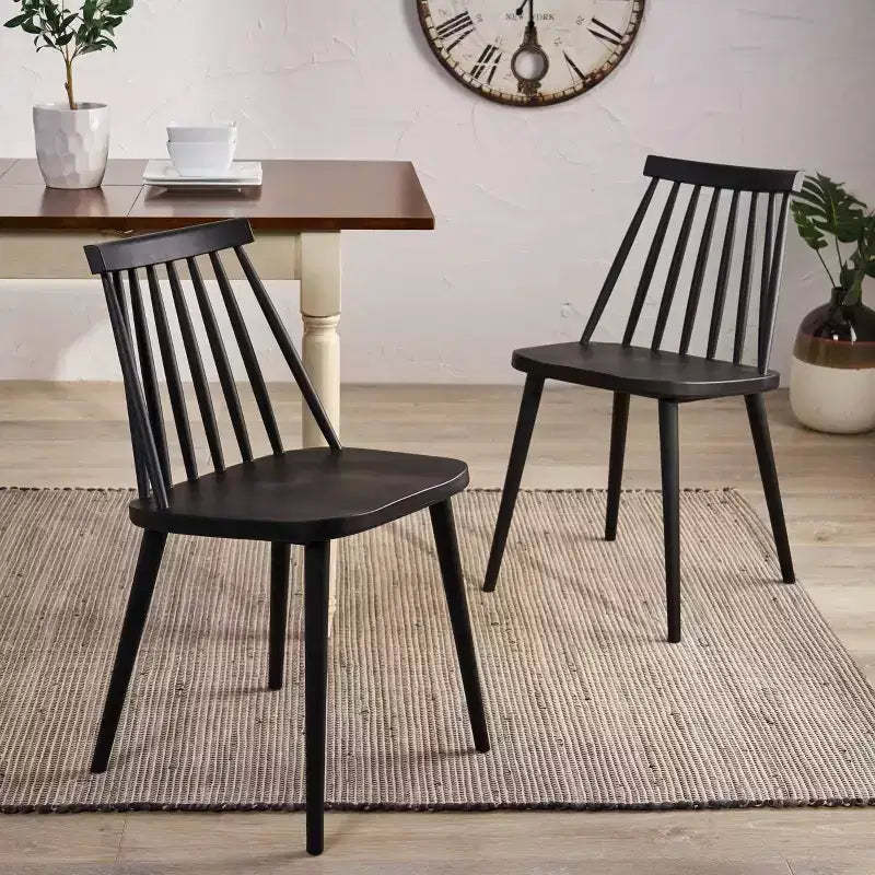 Set of 2 Dunsmuir Farmhouse Spindle-Back Dining Chairs - Christopher Knight Home