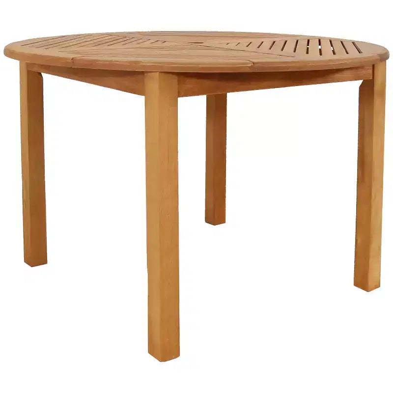 Sunnydaze Outdoor Meranti Wood with Teak Oil Finish Wooden Round Patio Family Dining Table - 42 - Brown