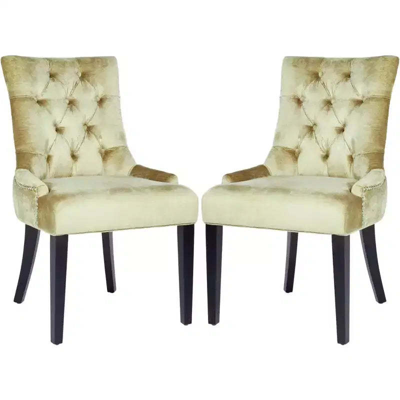 Abby 19 H Tufted Dining Chair With Nail Head Trim (Set of 2) - MCR4701 - Safavieh Couture