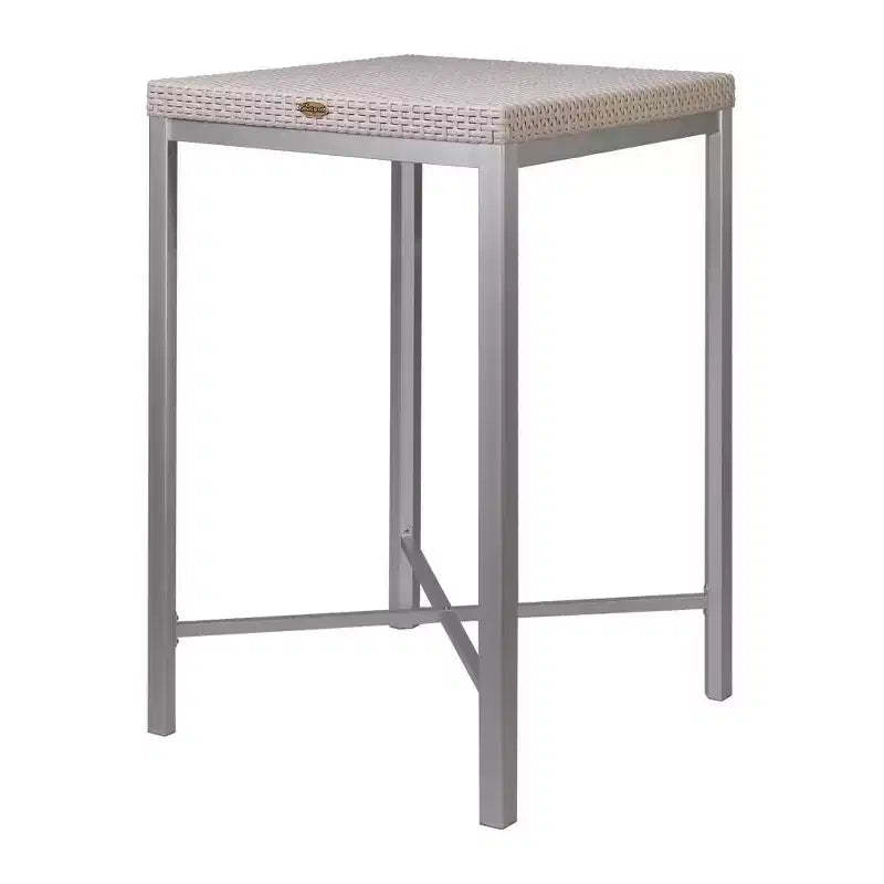 Russ Rattan Bar Table with Aluminum Legs - Lagoon