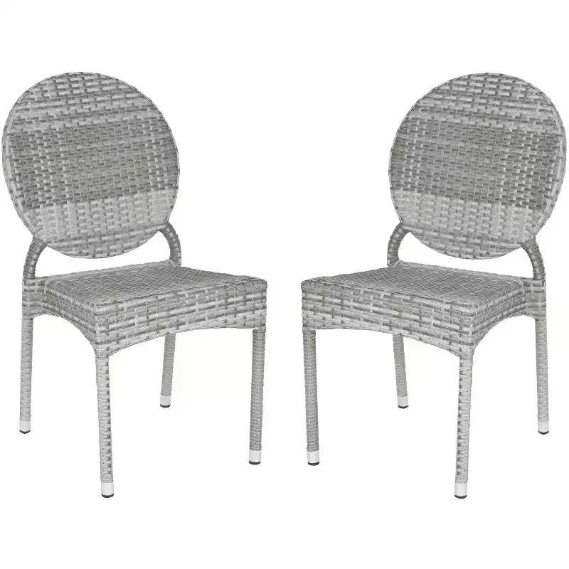 Valdez Stackable Side Chair Indoor/Outdoor (Set of 2) - FOX5204 - Grey - Safavieh Couture