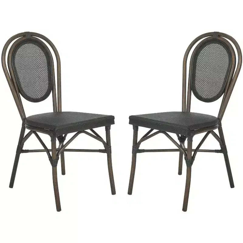 Esben Side Chair Indoor/Outdoor (Set of 2) - PAT4002 - Black - Safavieh