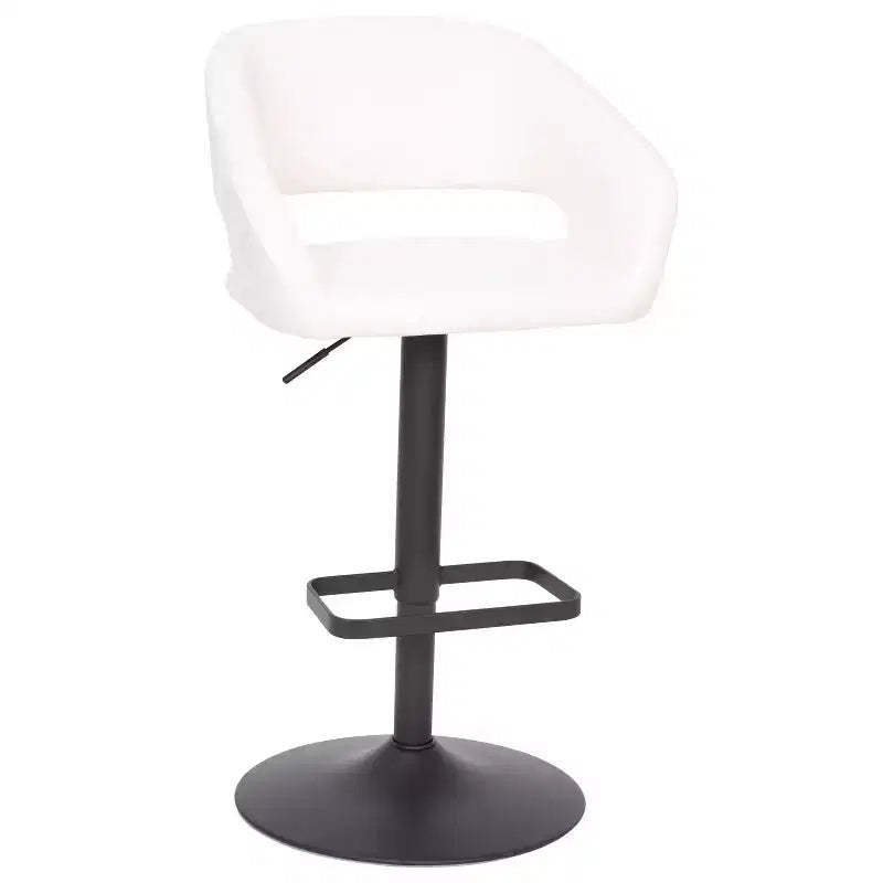 Flash Furniture Contemporary Vinyl Adjustable Height Barstool with Rounded Mid-Back