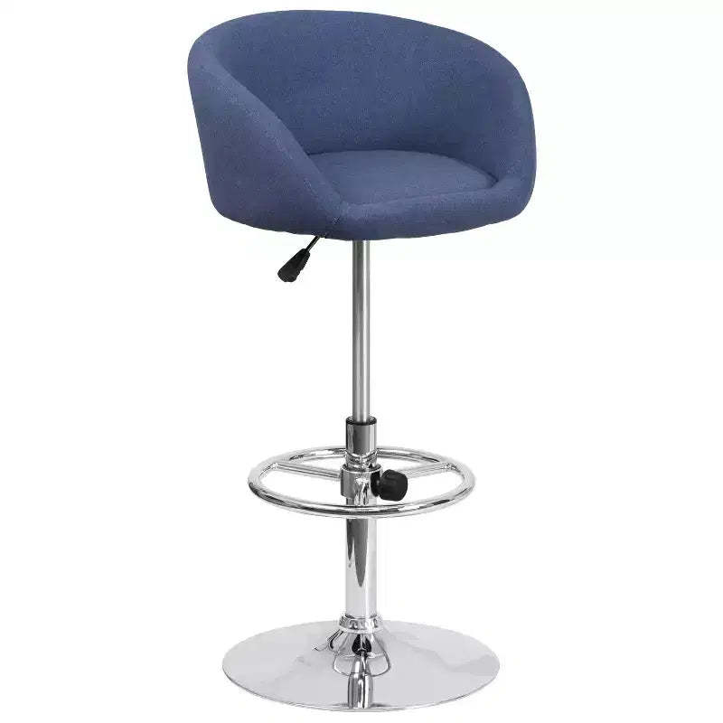 Flash Furniture Contemporary Adjustable Height Barstool with Barrel Back and Chrome Base