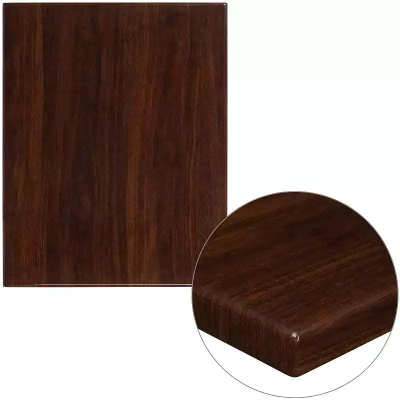 Emma and Oliver 24x30 High-Gloss Resin Table Top with 2 Thick Drop-Lip