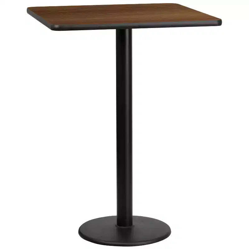 Emma and Oliver 30 Square Laminate Table Top with 18 Round Bar Height Table Base