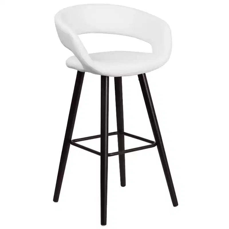 Emma and Oliver 29H Wood Rounded Open Back Barstool