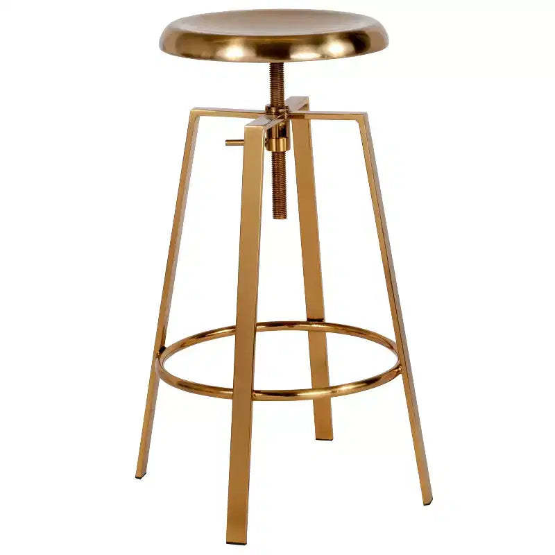 Merrick Lane Industrial Style Bar Stool with Height Adjustable Swivel Seat