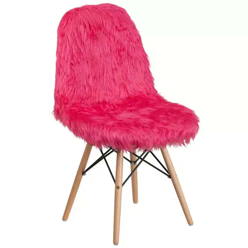 Emma and Oliver Shaggy Dog Fur Accent Chair