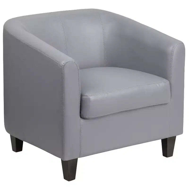 Emma and Oliver Leather Lounge Chair with Sloping Arms