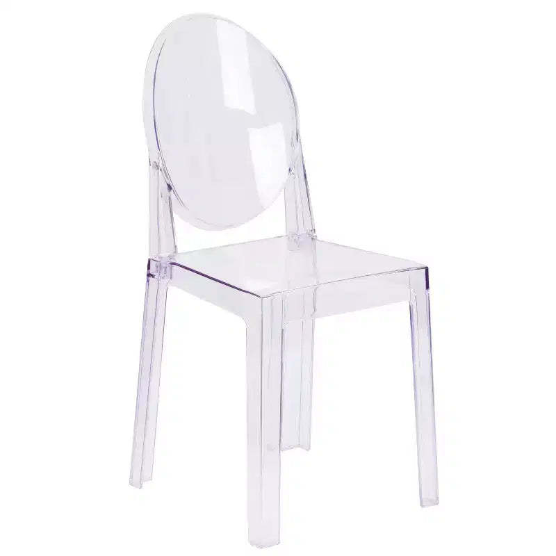 Emma and Oliver Ghost Chair with Oval Back in Transparent Crystal