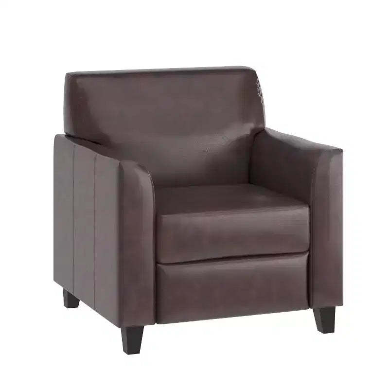 Emma and Oliver Leather Chair with Clean Line Stitched Frame