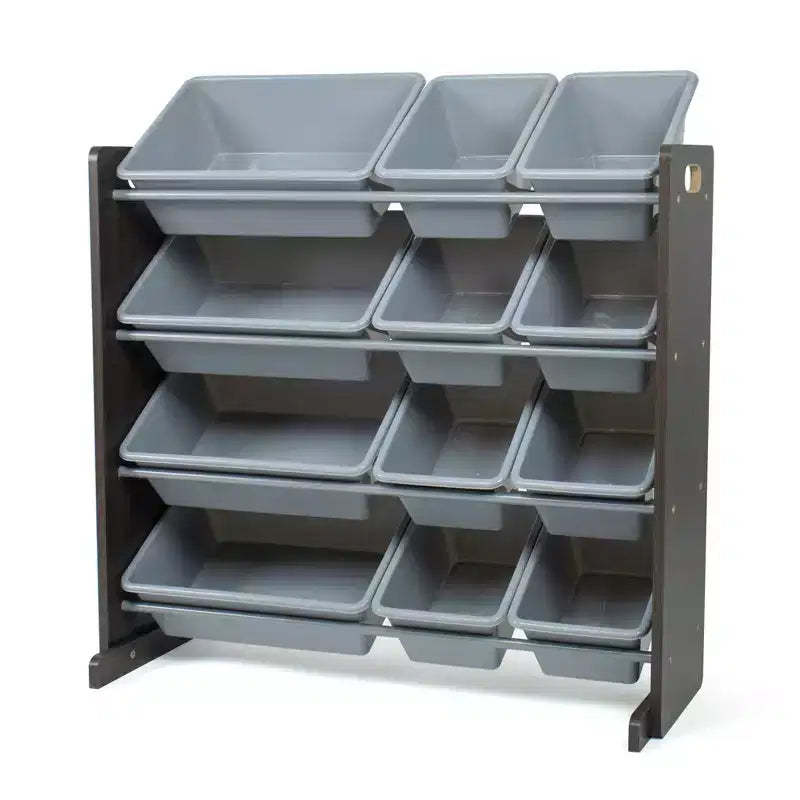 Sumatra Toy Storage Organizer with Storage Bins Espresso/Gray - Humble Crew