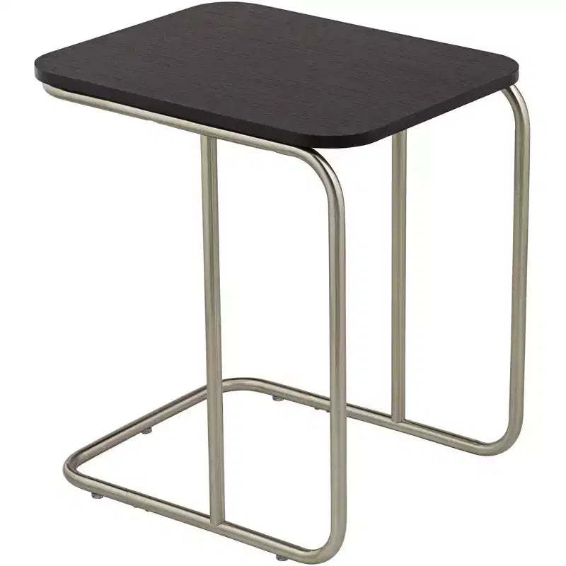 55 Downing Street Thornburg Modern Wood Metal Rectangular Accent Side End Table 20 x 15 1/2 Dark Oak Brushed Nickel Metal Legs for Living Room House