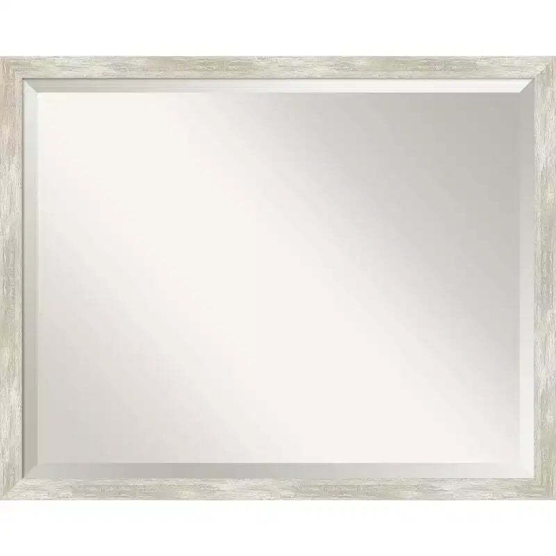 Crackled Narrow Framed Bathroom Vanity Wall Mirror Metallic - Amanti Art