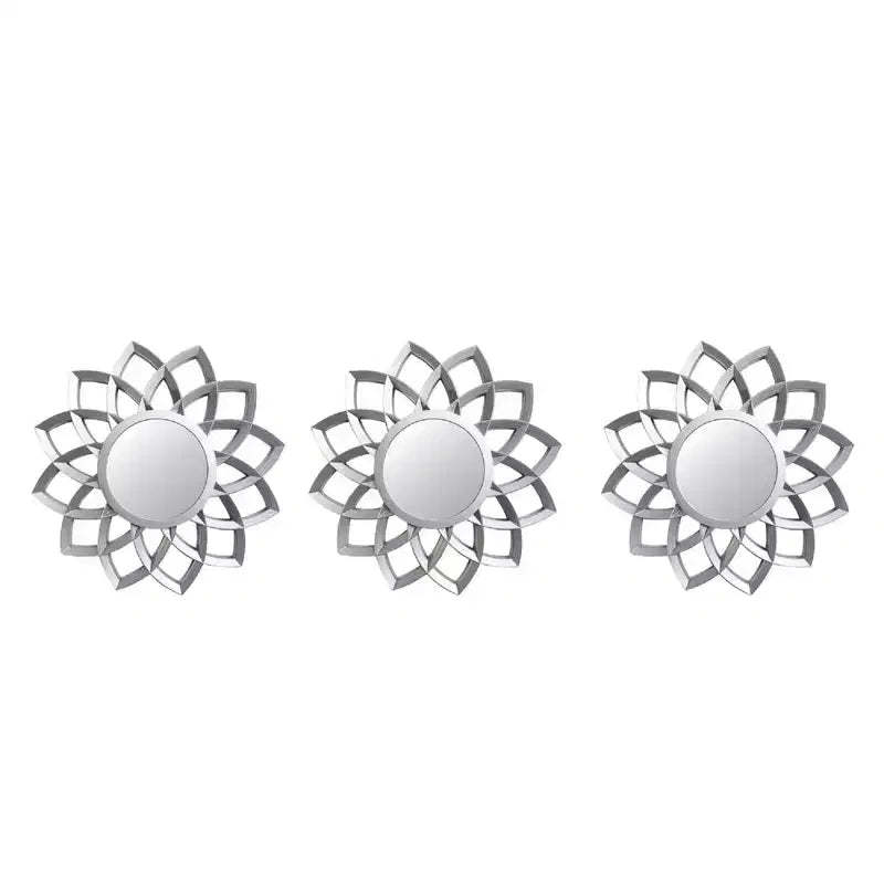 Northlight Set of 3 Matte Silver Arched Floral Mirrors Wall Decor 10