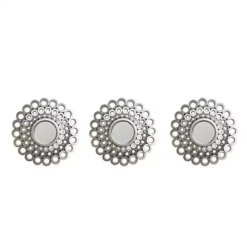 Northlight Set of 3 Round Gray Cascading Angular Orbs Mirrors 10