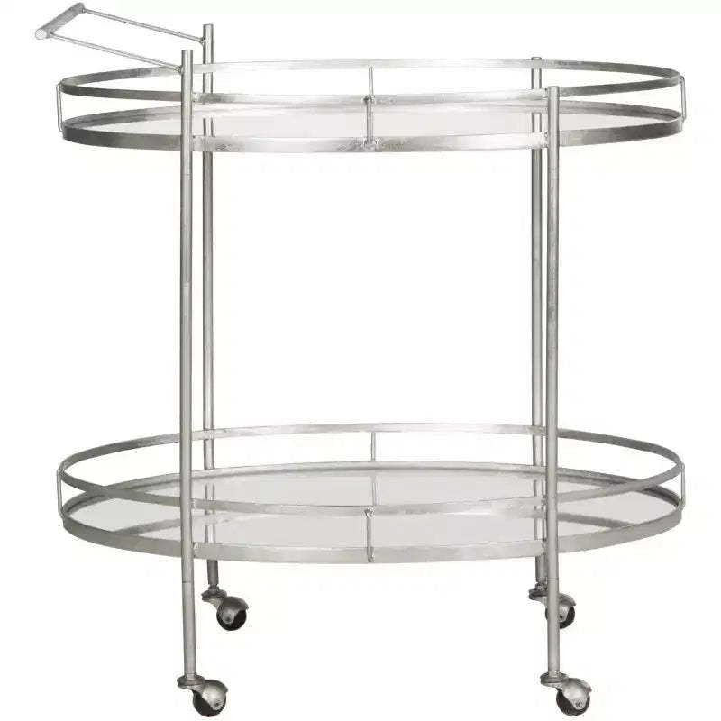 Dante Bar Cart - FOX2553A - Silver/Mirror - Safavieh
