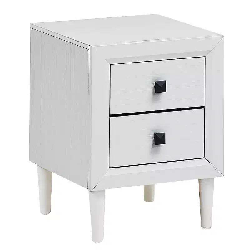 Costway Nightstand End Bedside Coffee Table Wooden Leg Storage Drawers White