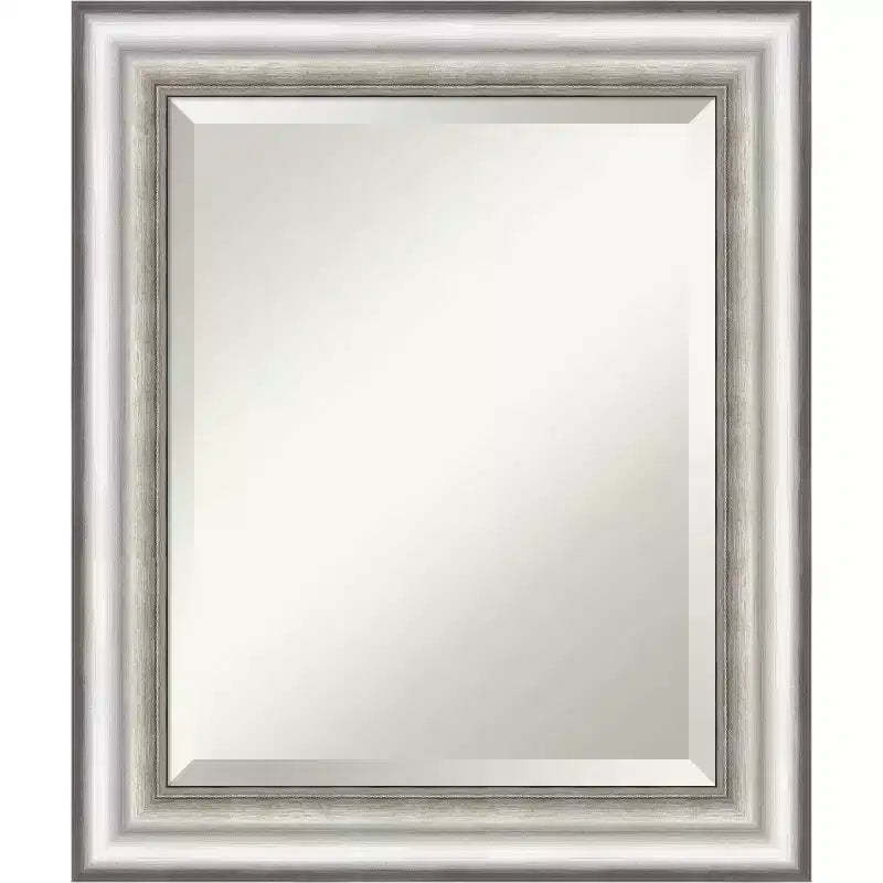 Salon Framed Bathroom Vanity Wall Mirror Silver - Amanti Art