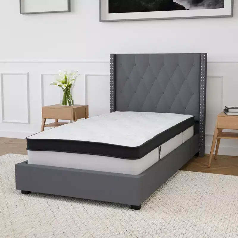 Merrick Lane Hulen 12 Inch Hybrid Pocket Spring & CertiPUR-US Certified Memory Foam Mattress