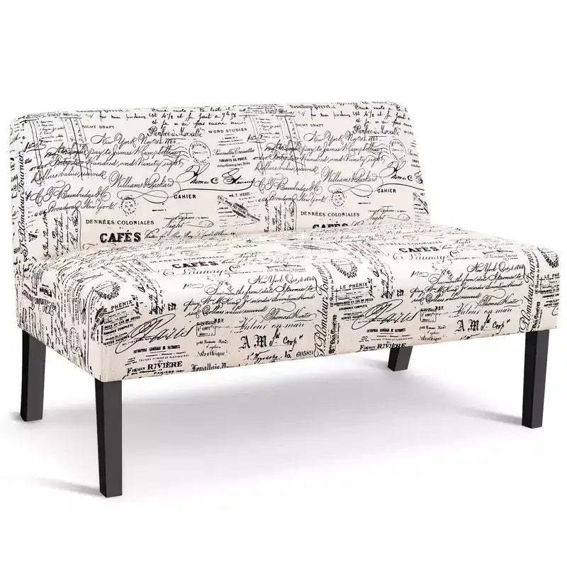 Costway Loveseat Sofa Fabric Settee Bench Bed Chair Wooden Leg Living Room