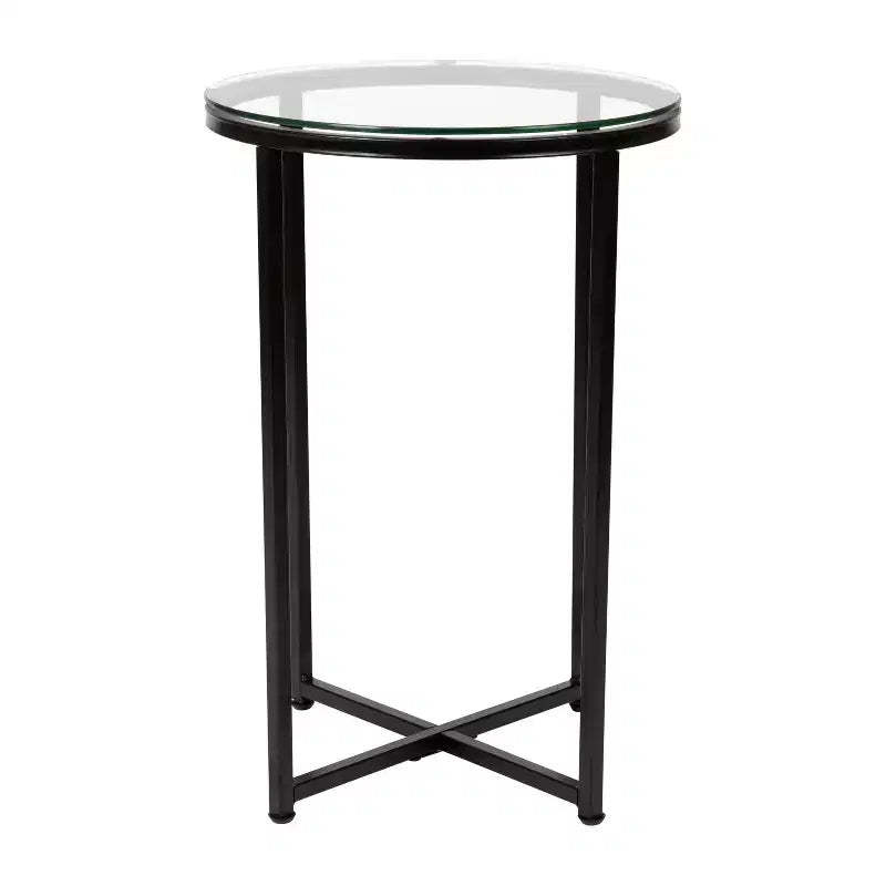 Merrick Lane End Table with Round Cross Brace Frame
