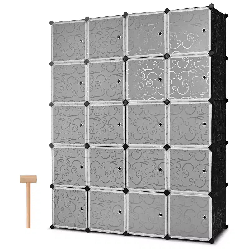Costway DIY 20 Cube Portable Closet Storage Organizer Clothes Wardrobe Cabinet W/Doors