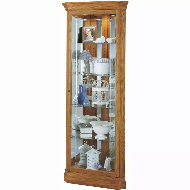 Howard Miller 680347 Hammond Curio Cabinet 680347 Golden Oak