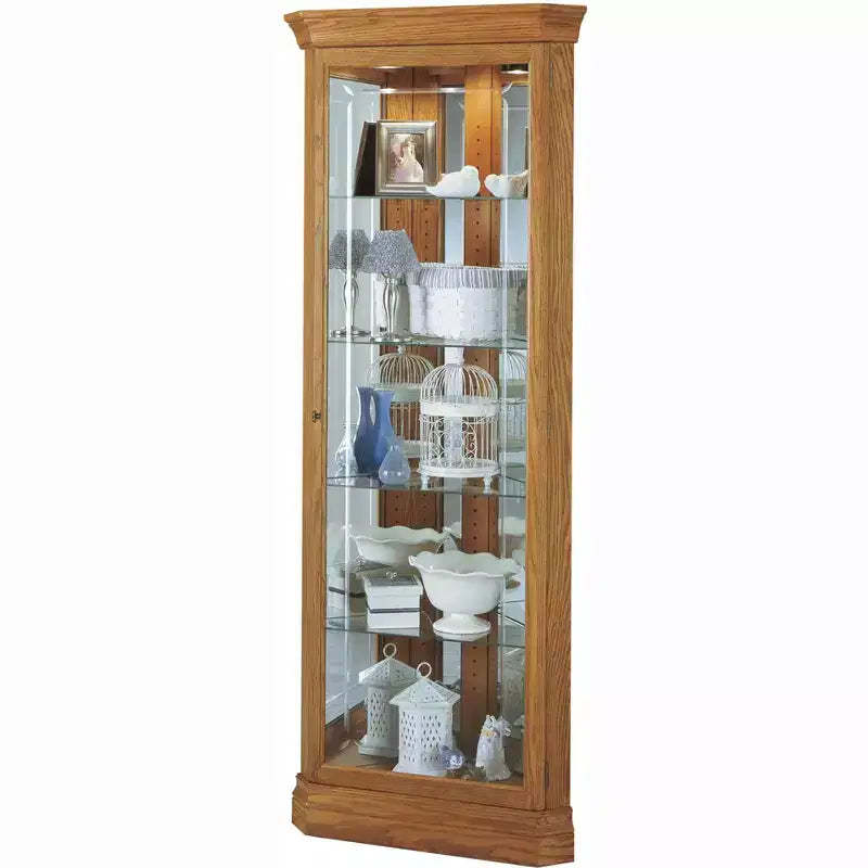 Howard Miller 680347 Hammond Curio Cabinet 680347 Golden Oak