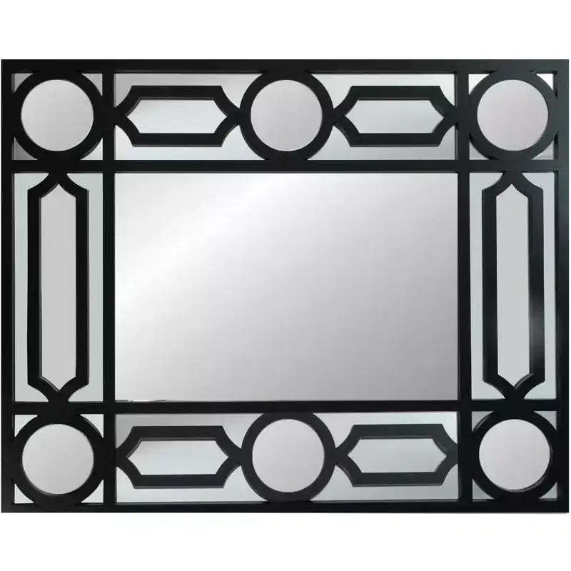 Northlight 29.5 Black Framed Geometric Style Rectangular Wall Mirror