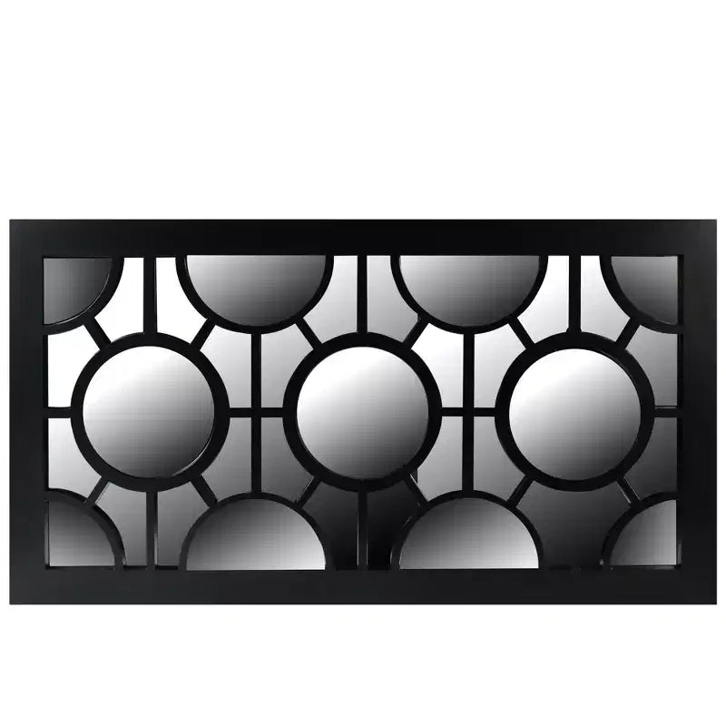 Northlight 25.5 Black Geometric Circles Rectangular Wall Mirror