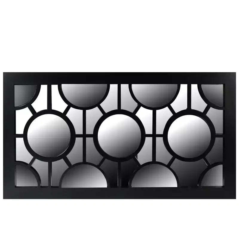 Northlight 25.5 Black Geometric Circles Rectangular Wall Mirror