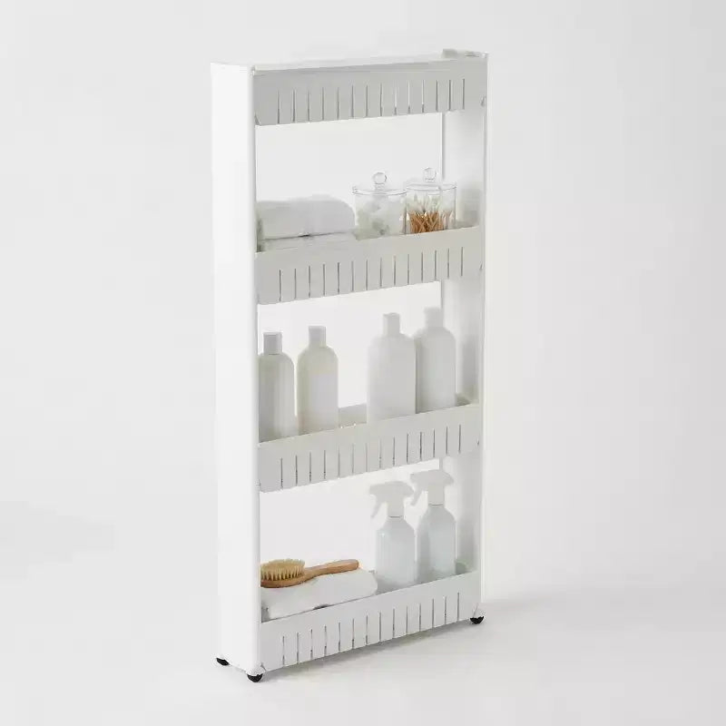 Hastings Home 4-Tier Slim Rolling Cart - White