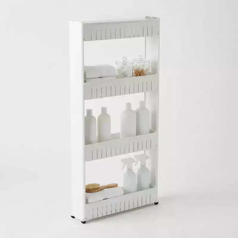 Hastings Home 4-Tier Slim Rolling Cart - White
