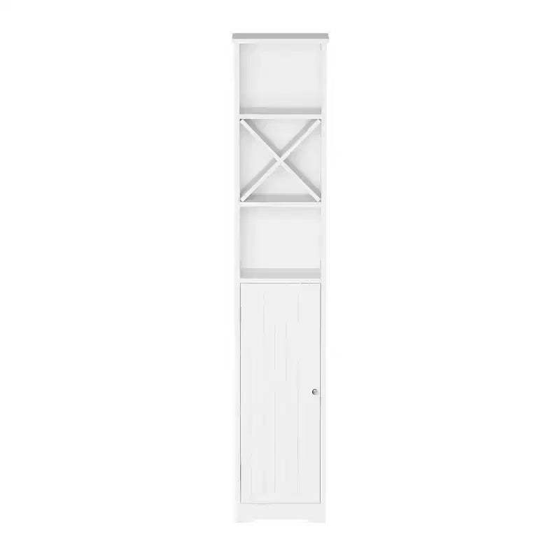 Hastings Home 67-Inch Tall Linen Tower Cupboard with Cubbyhole Divider and Adjustable Shelves