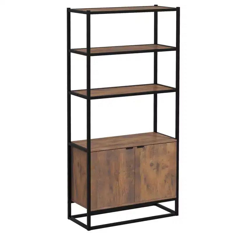 HOMCOM Shelves for Storage, Cabinet Bookcase with 3 Open Shelf, Tall Organizer Multifunctional Rack for Living Room