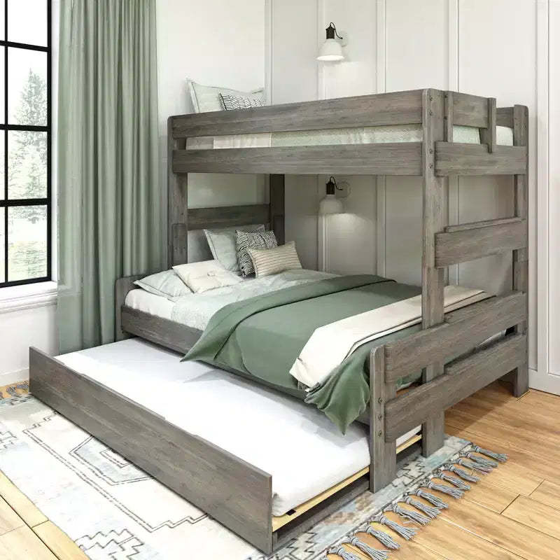 Max & Lily Farmhouse Twin over Full Bunk Bed with Trundle