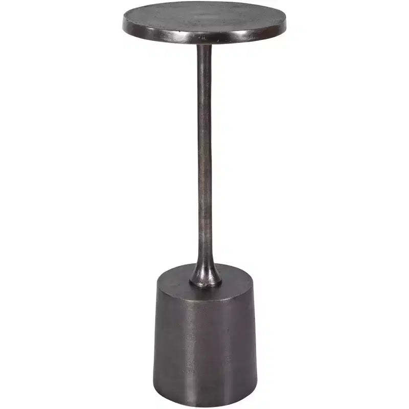 Uttermost Modern Nickel Aluminum Round Drink Table 10 Wide Silver for Living Room Bedroom Bedside Entryway House Office Bathroom