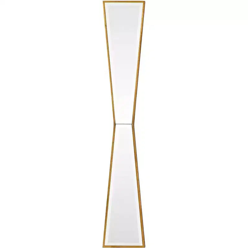 Uttermost Bow-Tie Vanity Accent Wall Mirror Modern Beveled Gold Leaf Frame 10 Wide for Bathroom Bedroom Living Room Home Office