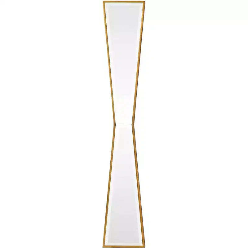 Uttermost Bow-Tie Vanity Accent Wall Mirror Modern Beveled Gold Leaf Frame 10 Wide for Bathroom Bedroom Living Room Home Office