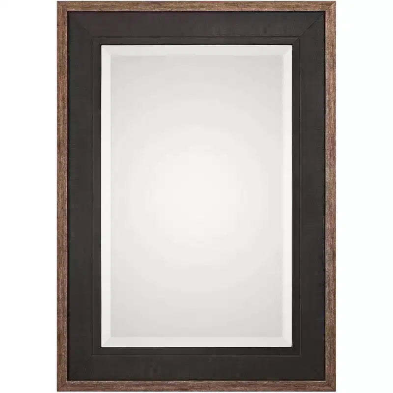Uttermost Rectangular Vanity Accent Wall Mirror Rustic Beveled Black Aged Bronze Wood Frame 30 Wide for Bathroom Bedroom Home