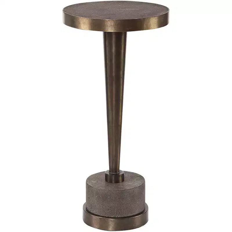 Uttermost Industrial Oxidized Bronze Round Drink Table 10 1/2 Wide Brown Gray Living Room Bedroom Bedside Entryway House Office